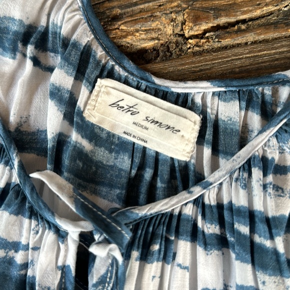 Betro Simone blue tie dyed long sleeved maxi dress NWOT size M - Picture 5 of 8